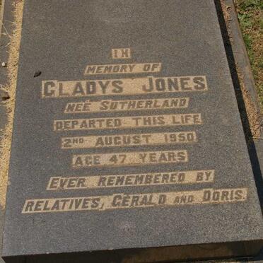 JONES Gladys nee SUTHERLAND -1950