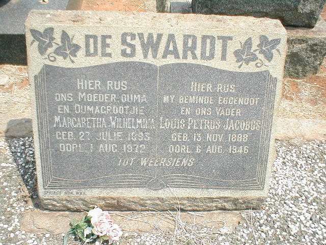 SWARDT Louis Petrus Jacobus, de 1888-1946 &amp; Margaretha Wilhelmina 1883-1972