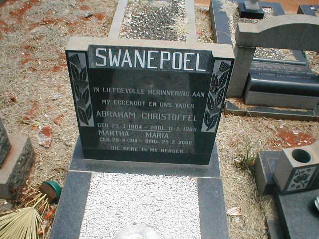 SWANEPOEL Abraham Christoffel 1904-1969 &amp; Martha Maria 1911-2000