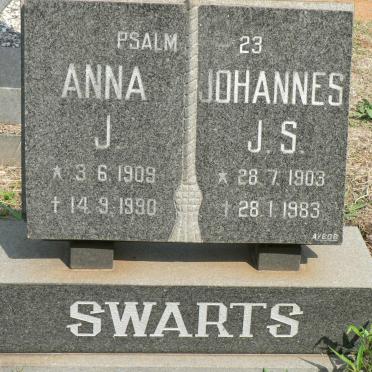 SWARTS Johannes J.S. 1903-1983 &amp; Anna J. 1909-1990
