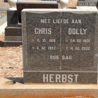 HERBST Chris 1918-1997 &amp; Dolly 1926-2002