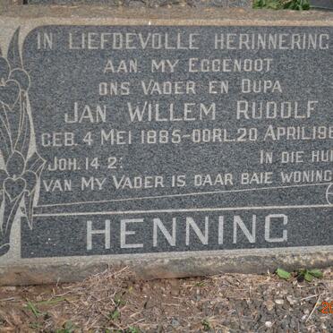 HENNING Jan Willem Rudolf 1885-1967