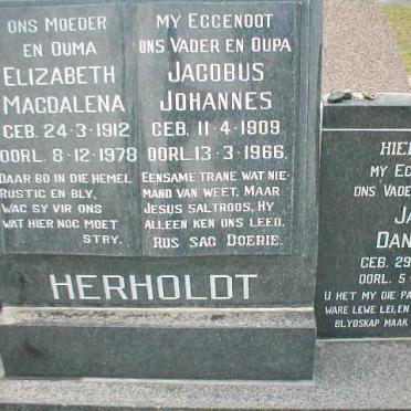 HERHOLDT Jacobus Johannes 1909-1966 &amp; Elizabeth Magdalena 1912-1978 :: HERHOLDT Jan Daniel 1934-2001