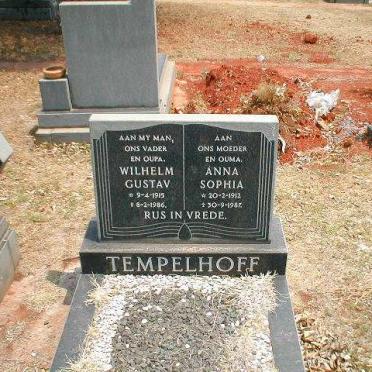 TEMPELHOFF Wilhelm Gustav 1915-1986 &amp; Anna Sophia 1912-1987