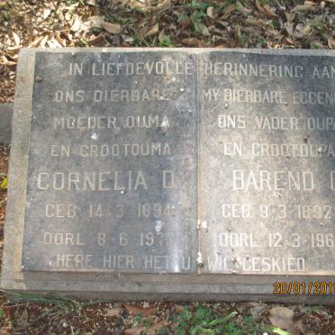 ? Barend D. 1892-1968 &amp; Cornelia D. 1894-1973
