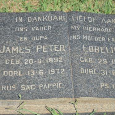 ? James Peter 1892-1972 &amp; Ebbelina 1891-1965