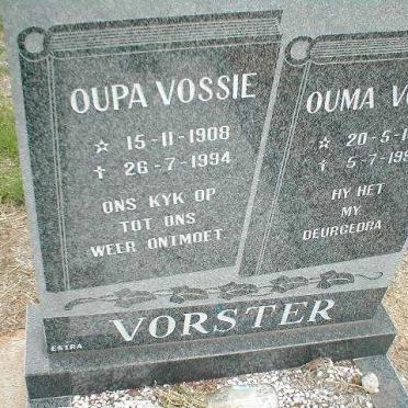 VORSTER ? 1908-1994 &amp; ? 1909-1999
