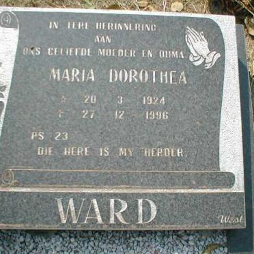 WARD Maria Dorothea 1924-1996