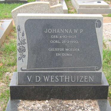 WESTHUIZEN Johanna W.P., v.d. 1903-1990