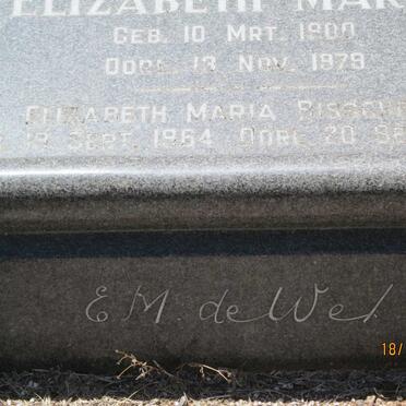 WET Elizabeth Maria, de 1900-1979 :: BISSCHOFF Elizabeth Maria 1964-1964