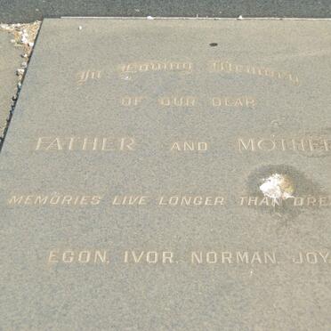 WEGERLE Egon Albert Carl 1894-1961 &amp; Emily STRAUGHAN 1898-1956