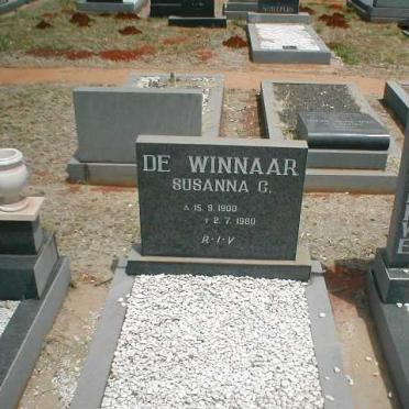 WINNAAR Susanna G., de 1900-1980