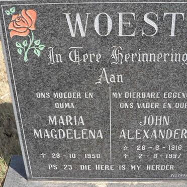 WOEST John Alexander 1916-1997 &amp; Maria Magdalena -1950
