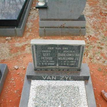 ZYL Gert Petrus, van 1921-2002 &amp; Christina Wilhelmina J.E. 1922-1987