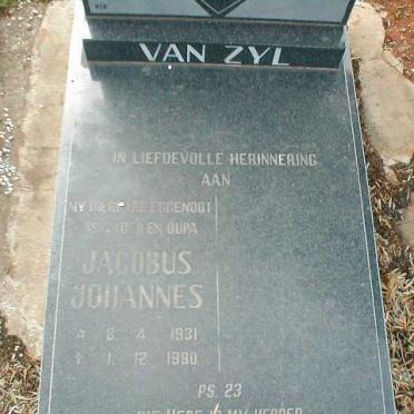 ZYL Jacobus Johannes, van 1931-1990