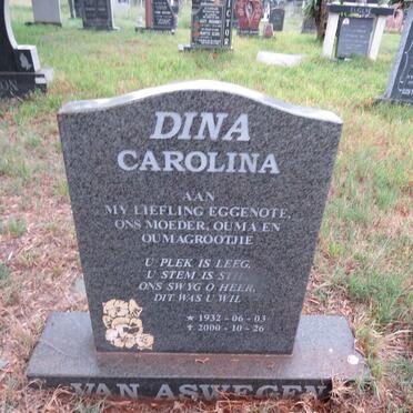 ASWEGEN Dina Carolina, van 1932-2000
