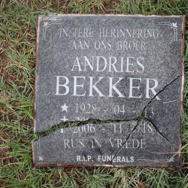 BEKKER Andries 1928-2006