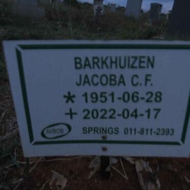 BARKHUIZEN Jacoba C.F. 1951-2022