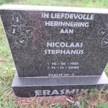 ERASMUS Nicolaas Stephanus 1951-2008