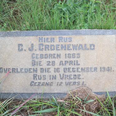 GROENEWALD C.J. 1863-1941