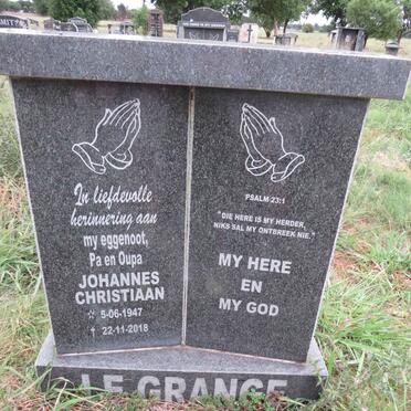 GRANGE Johannes Christiaan, le 1947-2018