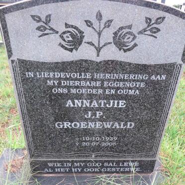 GROENEWALD Annatjie J.P. 1939-2005