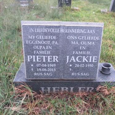 HEBLER Pieter 1949-2013 & Jackie 1950-