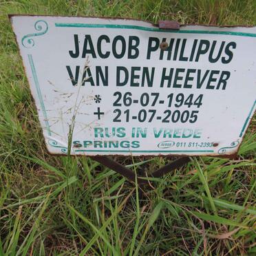 HEEVER Jacob Philipus, van den 1944-2005
