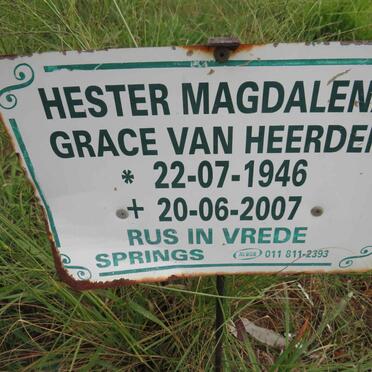 HEERDEN Hester Magdalena Grace, van 1946-2007