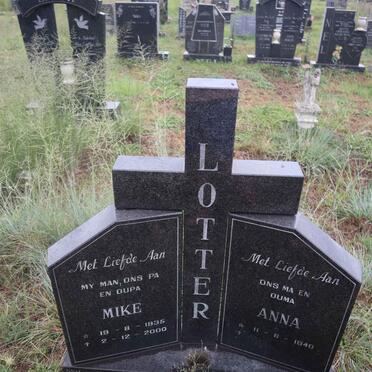 LOTTER Mike 1935-2000 & Anna 1940-