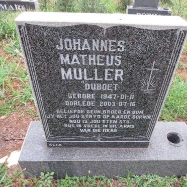 MULLER Johannes Matheus 1947-2003