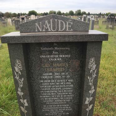 NAUDE Lily Marha nee SHAPIRO 1943-2004