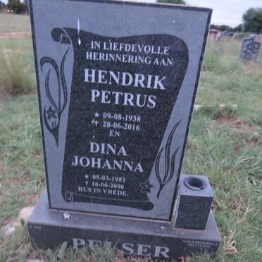 PELSER Hendrik Petrus 1938-2016 & Dina Johanna 1953-2006