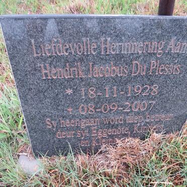 PLESSIS Hendrik Jacobus, du 1928-2007