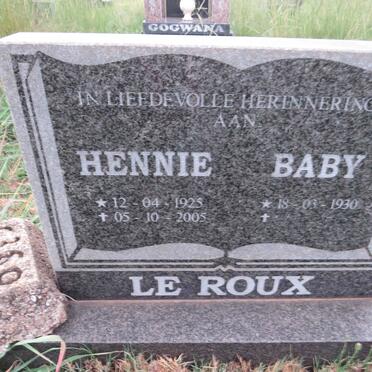 ROUX Hennie, le 1925-2005 & Baby 1930-
