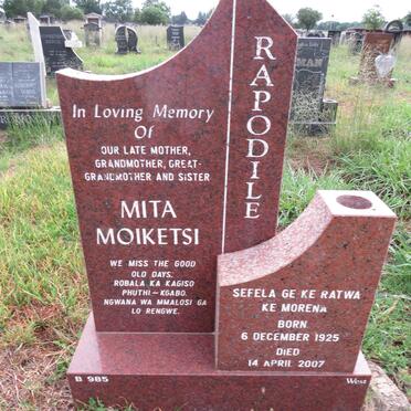 RAPODILE Mita Moeketsi 1925-2007