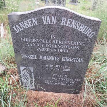 RENSBURG Wessel Johannes Christian, Jansen van 1937-2000