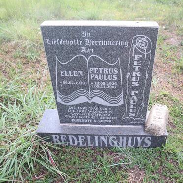REDELINGHUYS Petrus Paulus 1926-2007 & Ellen 1930-