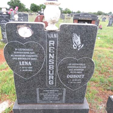 RENSBURG Ouboet, van 1917-2007 & Lena 1923-2003