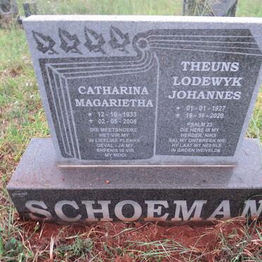 SCHOEMAN Theuns Lodewyk Johannes 1927-2020 & Catharina Magarietha 1933-2008