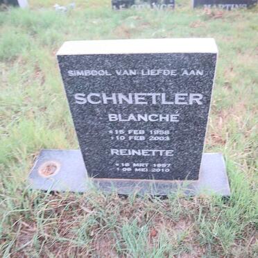 SCHNETLER Reinette 1957-2010 :: SCHNETLER Blanche 1958-2003