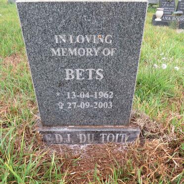 TOIT E.D.J., du 1962-2003