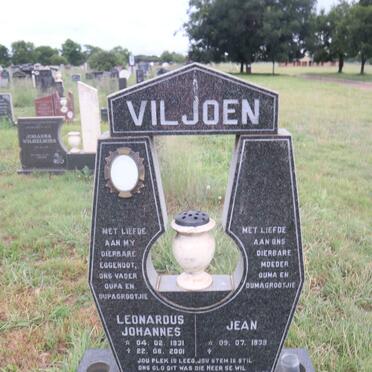 VILJOEN Leonardus Johannes 1931-2001 & Jean 1939-