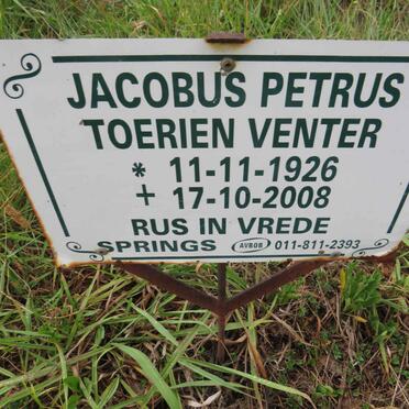 VENTER Jacobus Petrus Toerien 1926-2008