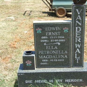 WALT Edwin Ernst, van der 1934-2005 &amp; Ella Petronella Magdalena 1935-