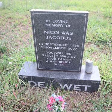 WET Nicolaas Jacobus, de 1935-2007