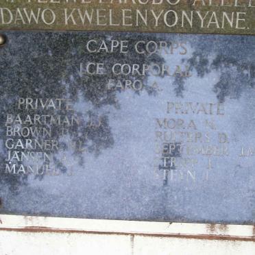 11. Memorial for the Cape Corps