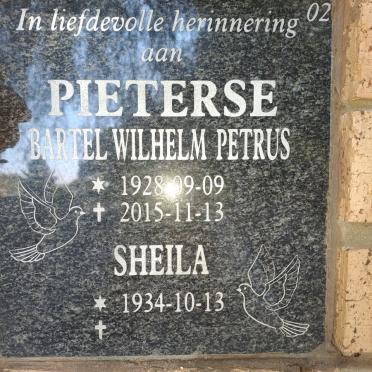 PIETERSE Bartel Wilhelm Petrus 1928-2015 &amp; Sheila 1934-