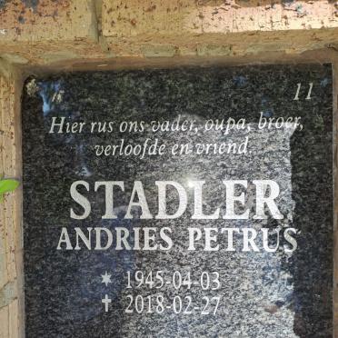 STADLER Andries Petrus 1945-2018