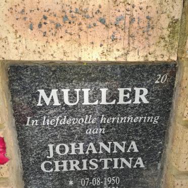 MULLER Johanna Christina 1950-2021